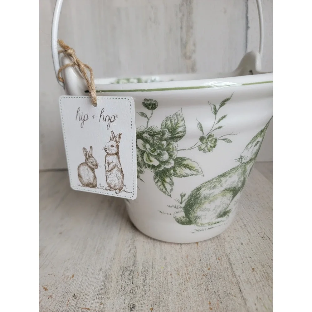 Maxcera green floral Easter Hip Hop bucket spring flower home decor‎ unique